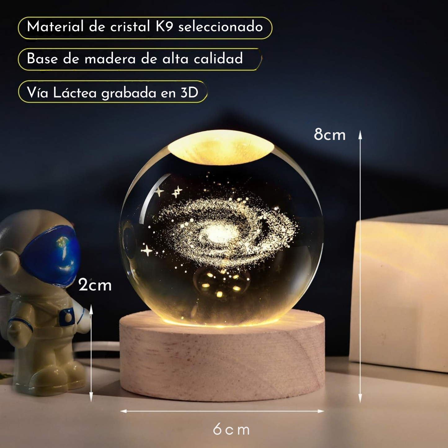 Esfera de Cristal 3D Galaxia